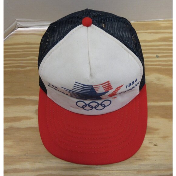 NEW NOS Rare VTG 1984 1980s Los Angeles Olympics Mesh  VINTAGE Los Angeles Olympics 1984 Hat Cap Snapback Trucker Mesh 80s *